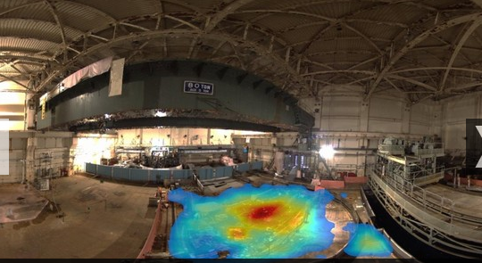 クレアテック社の技術で記録された福島原発建屋内の放射線濃度のマップ（http://www.ft.com/より）