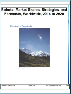 これは、ロボット業界の市場シェアや’戦略を予想したもの（ウィンターグリーン・リサーチ刊）